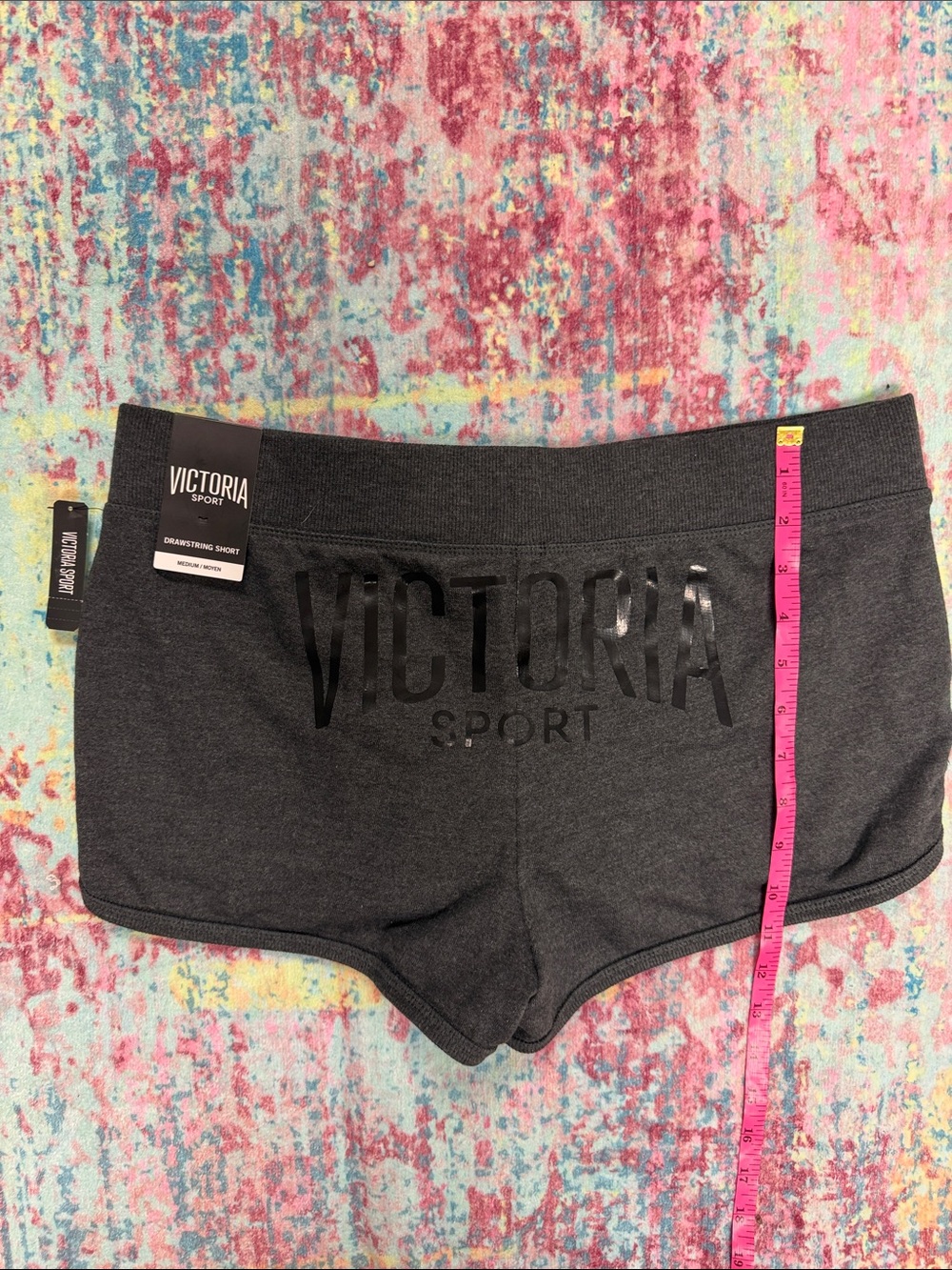 PINK Victoria's Secret Charcoal Gray Athletic Shorts with Drawstring - Picture 5 of 6